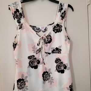 Candies Floral Tie Front Tank Top